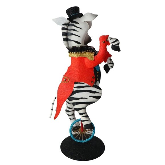 Pier 1 Halloween Enchanted Circus Zebra on a Unicycle Metal Sculpture 2018 - Picture 4 of 6